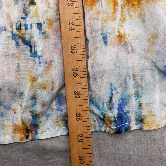 Soft Surroundings Blouse Women Large Blue Tie Dye Boho Smock Peasant Gypsy - Picture 8 of 10